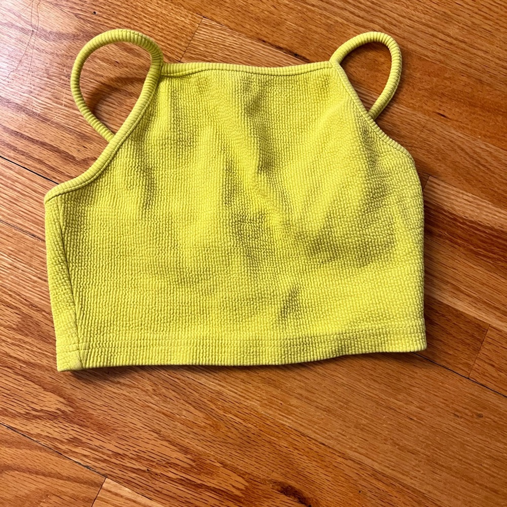 Topshop Yellow Crop Top